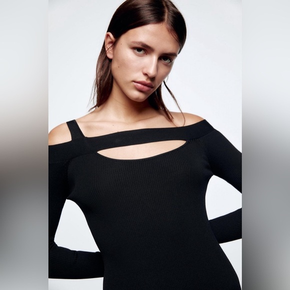 NWT Zara Cut Out Knit Dress Size M - Picture 5 of 8
